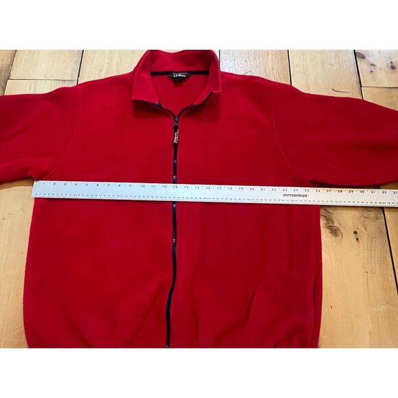 Vintage L.L. Bean Full Zip Men's Fleece Jacket. Pockets. Red. Size XL - Picture 7 of 8